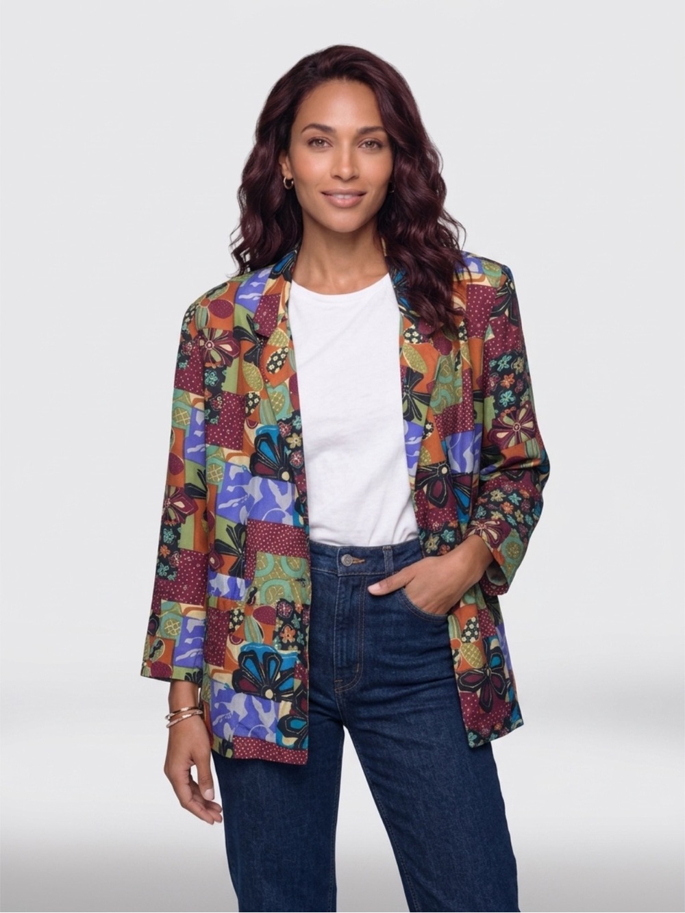 Robert Stock Limited Vintage
Silk Patchwork Floral Print
Blazer